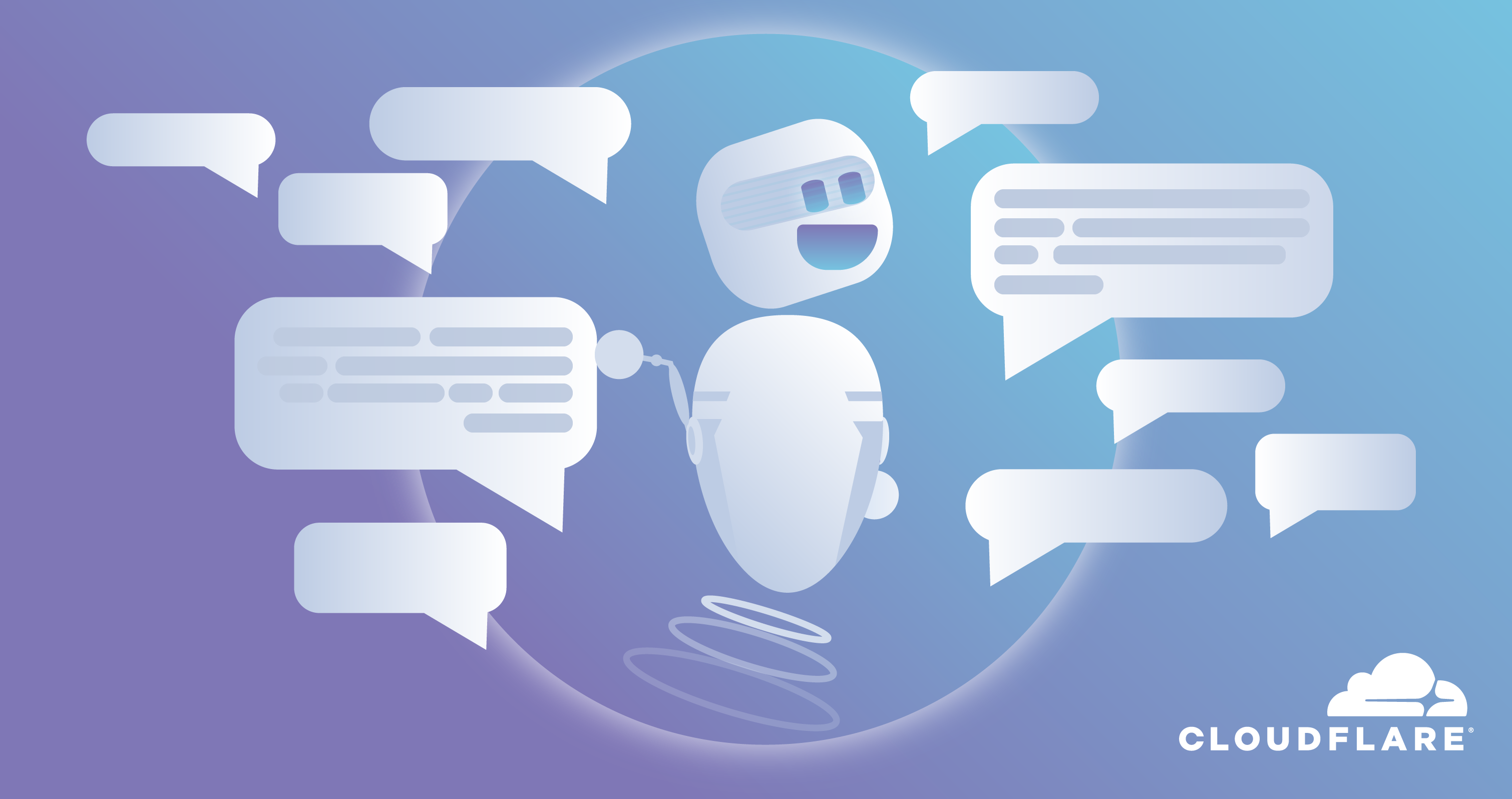 Bot conversacional con burbujas de diálogo